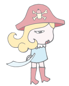 image of dolores cupcake turned pirate
